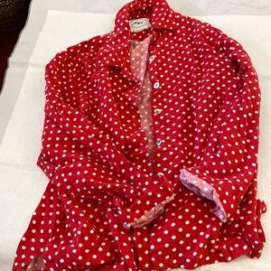 Red polkadot, long sleeve shirt